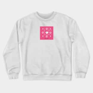 Tic tac toe game with paw prints pink Crewneck Sweatshirt